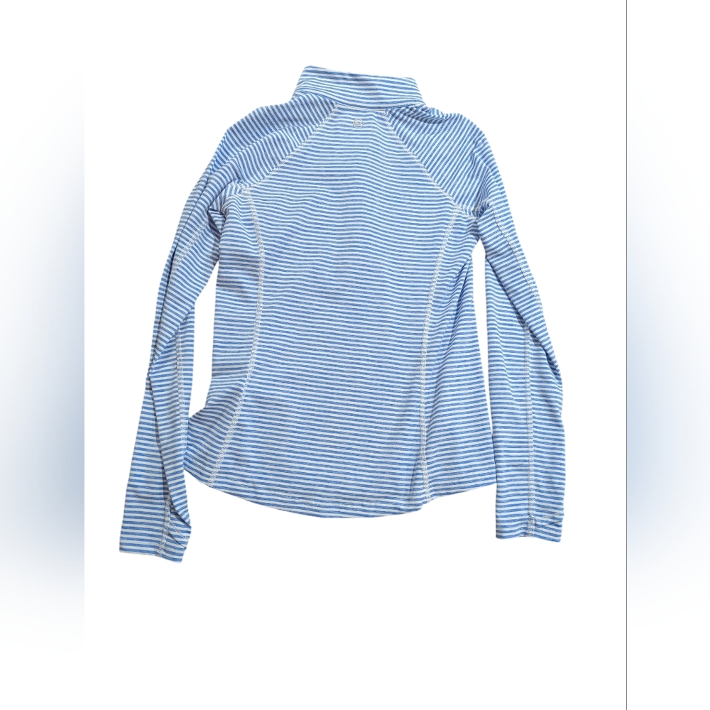 Vineyard Vines Women's Aqua Blue White Stripe Performance 1/4 Zip Top XXS *NWOT - Picture 2 of 15
